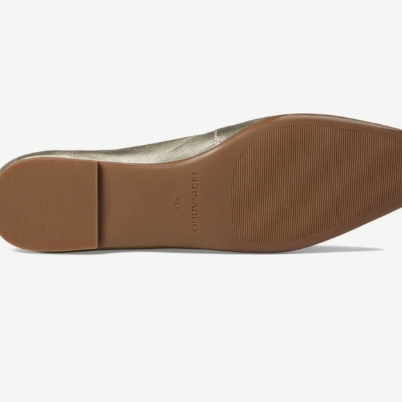 💛🔹️Bernardo 🔹️gold Champagne Made In Brazil  Gwynn Ballerina Flats - Picture 5 of 5